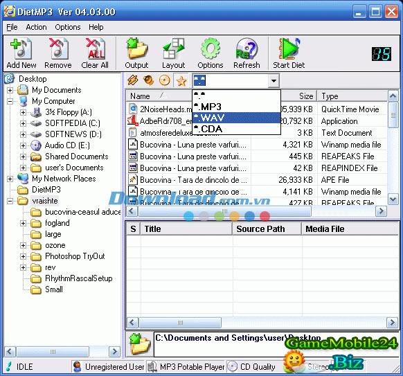 DietMP3 - Phần mềm nén file MP3 cực tốt có keygen